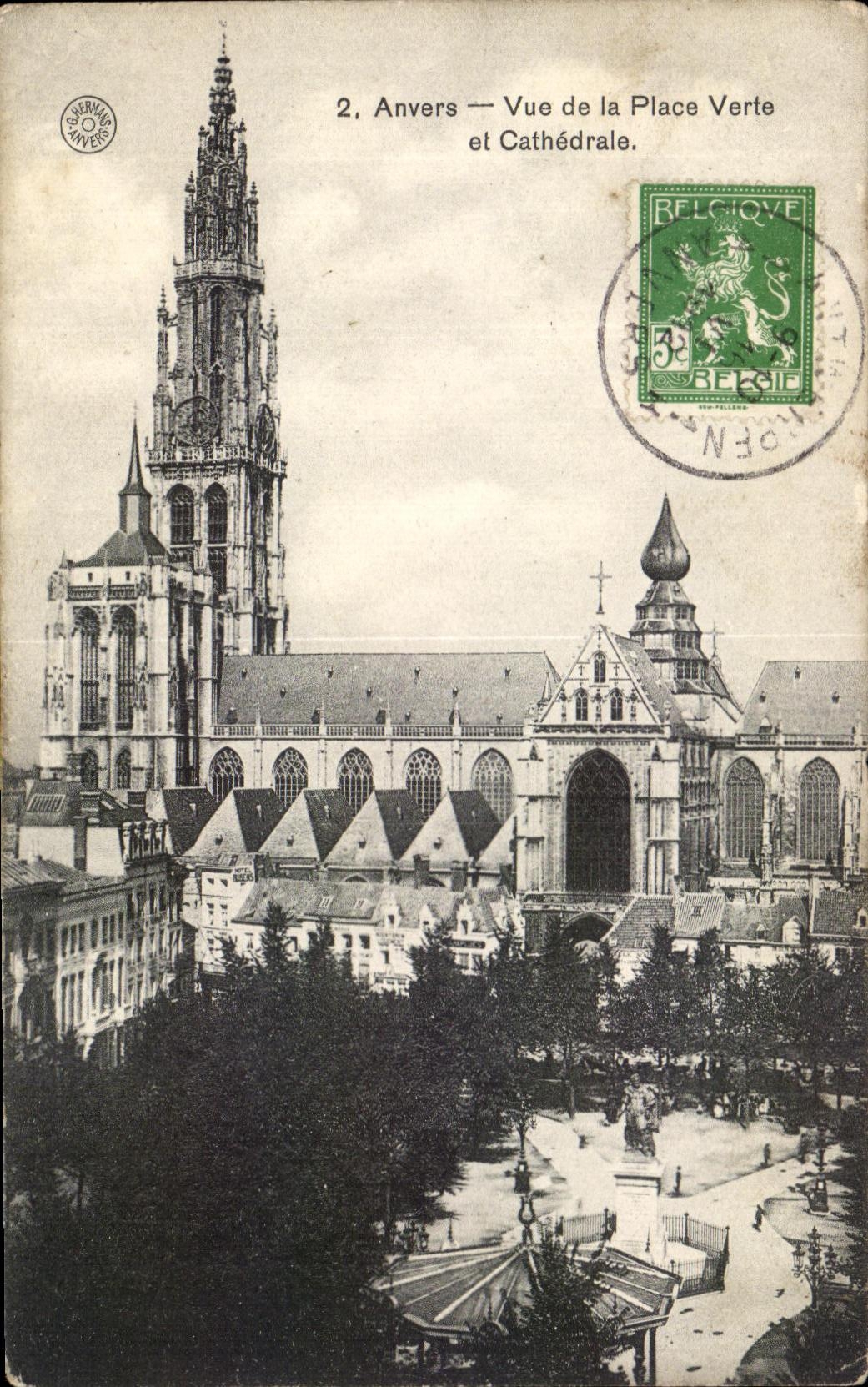 Anvers — Vue de la Place Verte et Cathédrale — Service Anvers, n°2