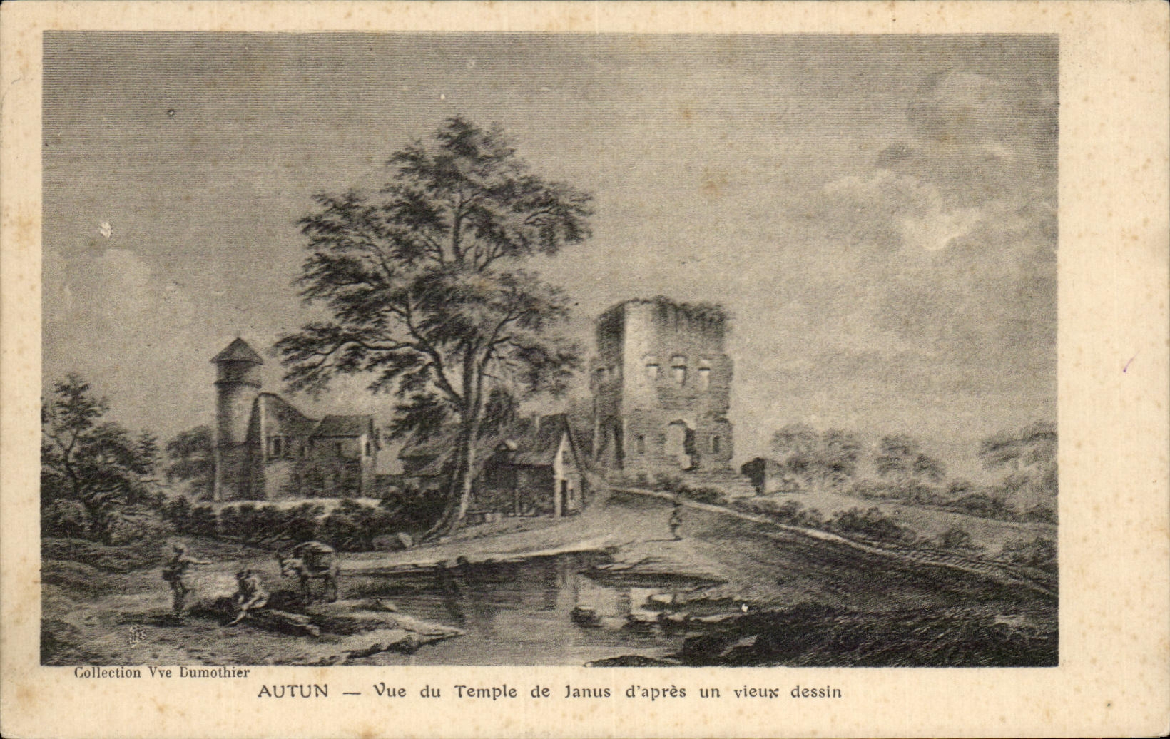 AUTUN — Vue du Temple de Janus d'après un vieux dessin — Collection Vve Dumohtier