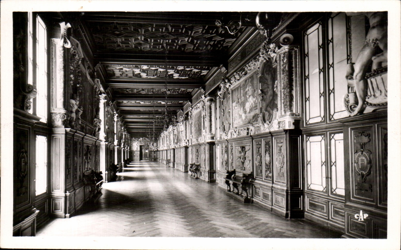 Il Castello di Fontainebleau — Galerie François Ier — Cartolina d'epoca — n°51
