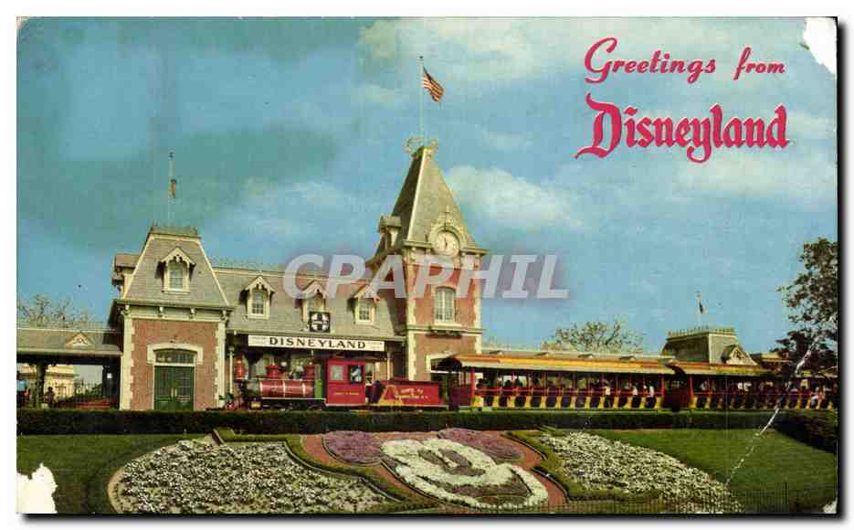 CPA Greetings From Disneyland Floride Disney Mickey Train 