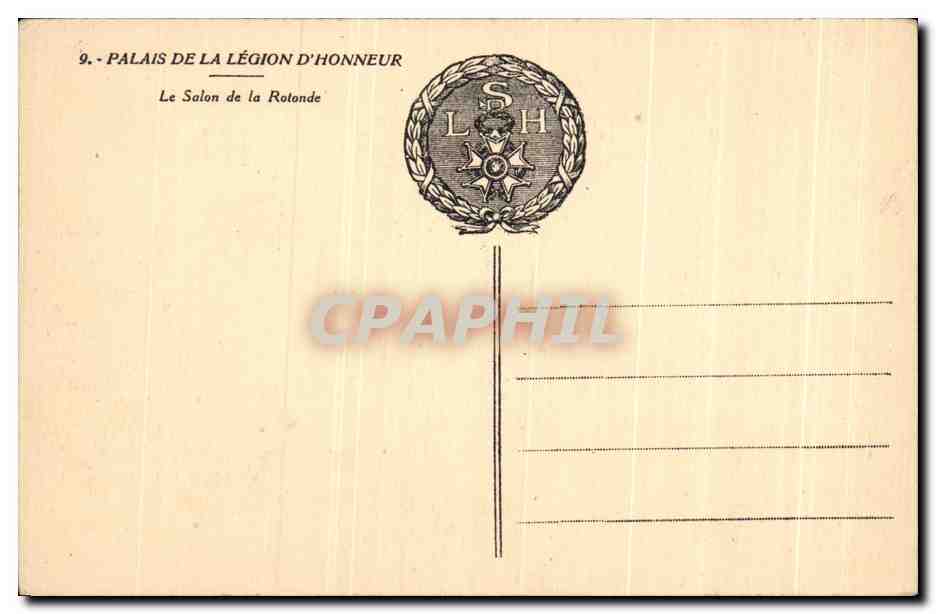 CPA Collection de La Legion d'Henneur Se Vend Au Profil Des Euvres De La Sociele — Verso