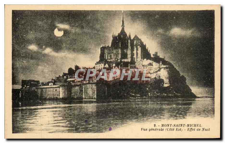 Mont-Saint-Michel — Allgemeiner Blick (Ostseite) — Nacht-Effekt — Nr. 2