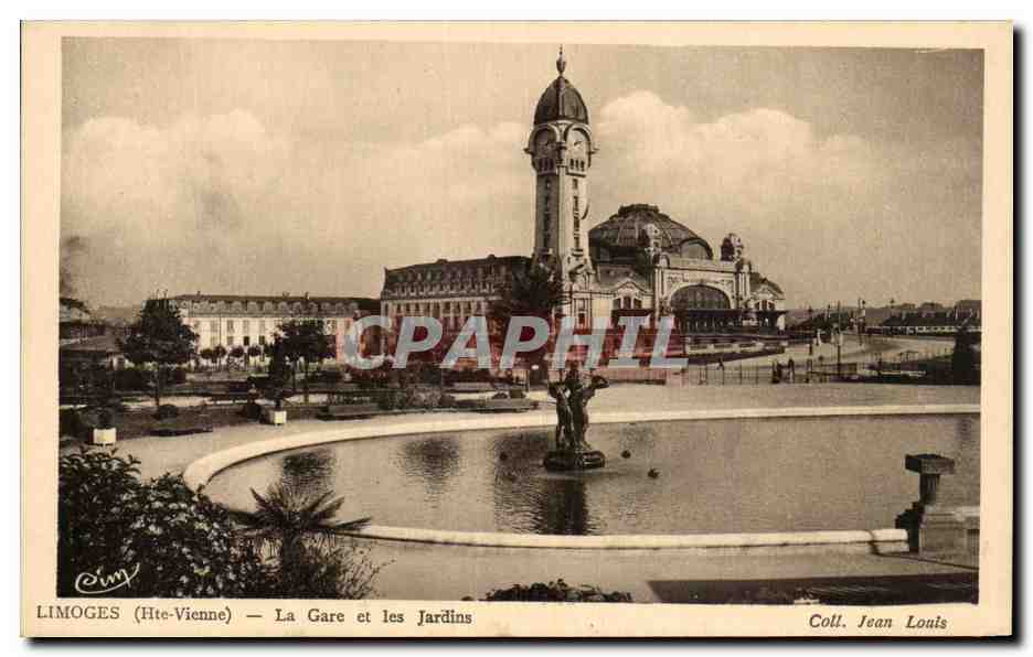 CPA Limoges La Gare Et Les Jardins