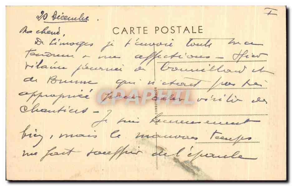 CPA Limoges La Gare Et Les Jardins — Rückseite