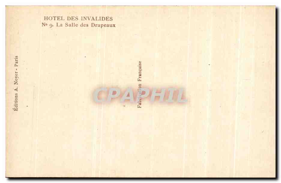 CPA Hotel Des Invalides La Salle des Drapeaux Militaria — Rückseite