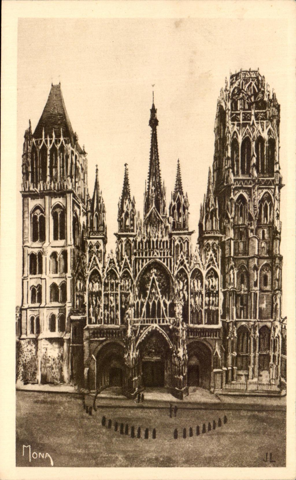CPA Rouen La Ville Musee Facade de la Cathedrale