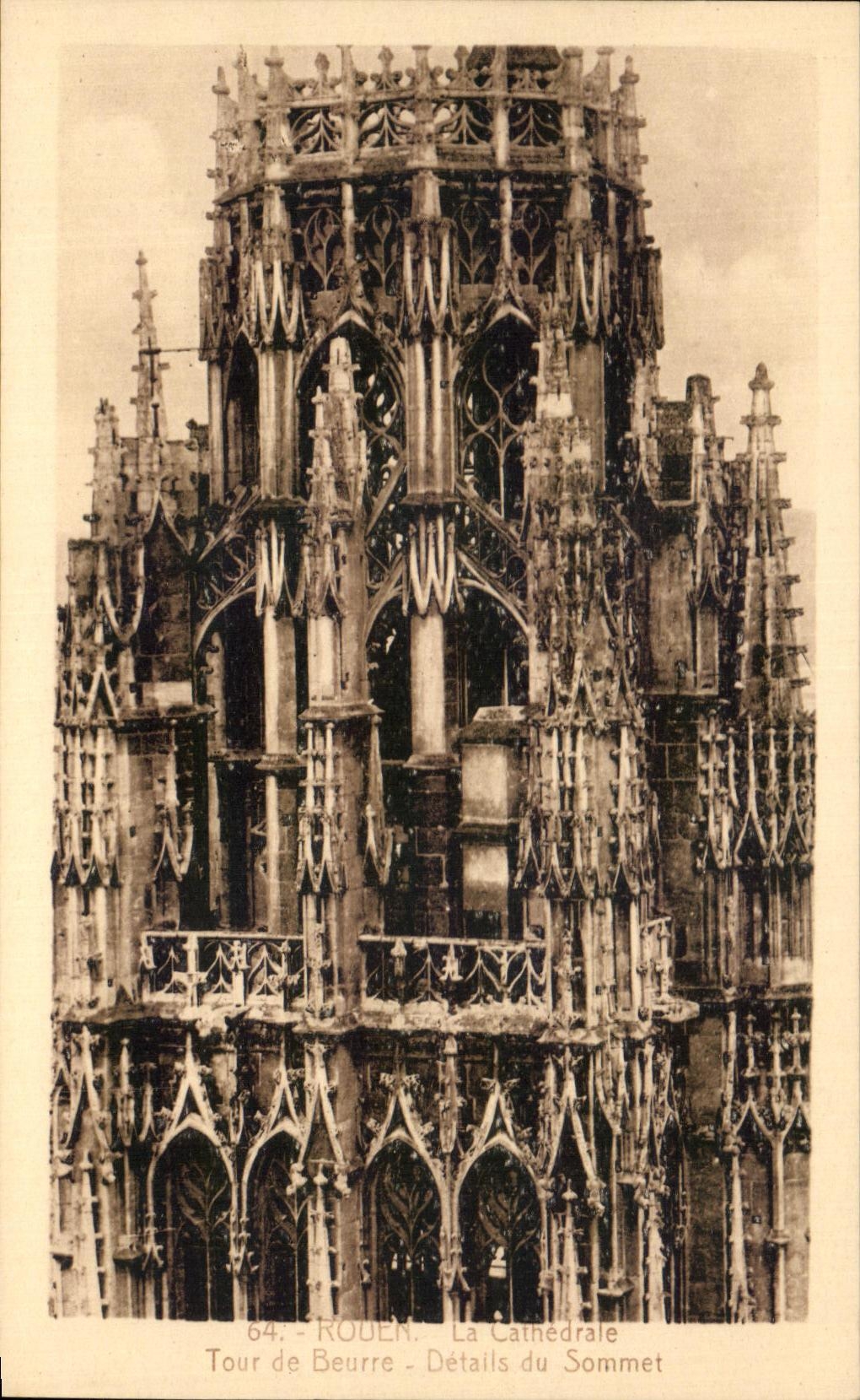 CPA Rouen La Cathedrale Tour de Beucre Details du Sommet