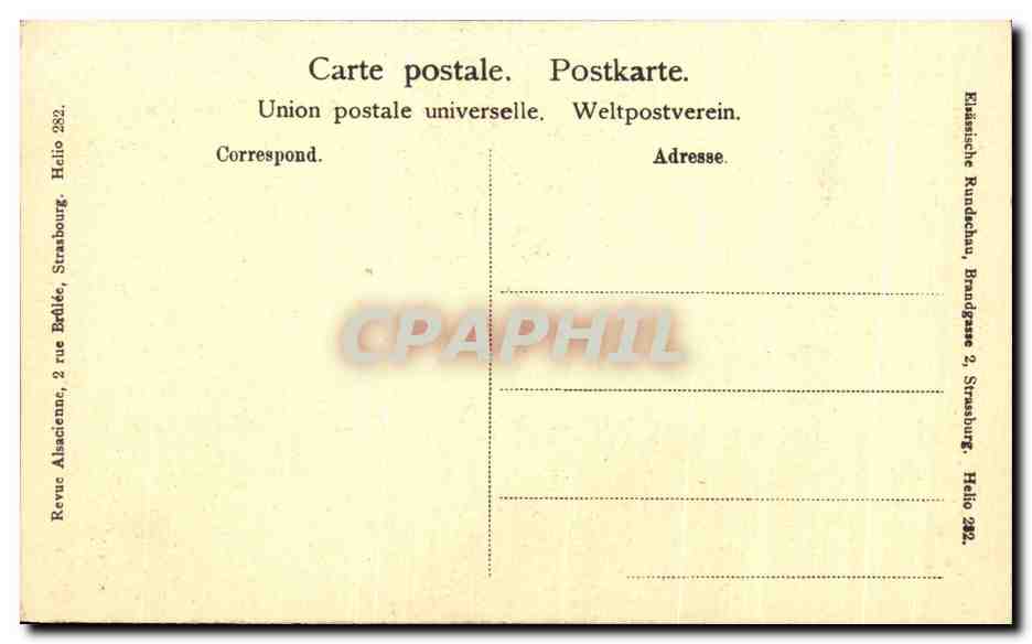 CPA Strasbourg Cathedrale Munster — Verso