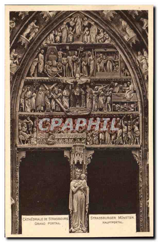 CPA Cahedrale De Strasbourg Grand Portail