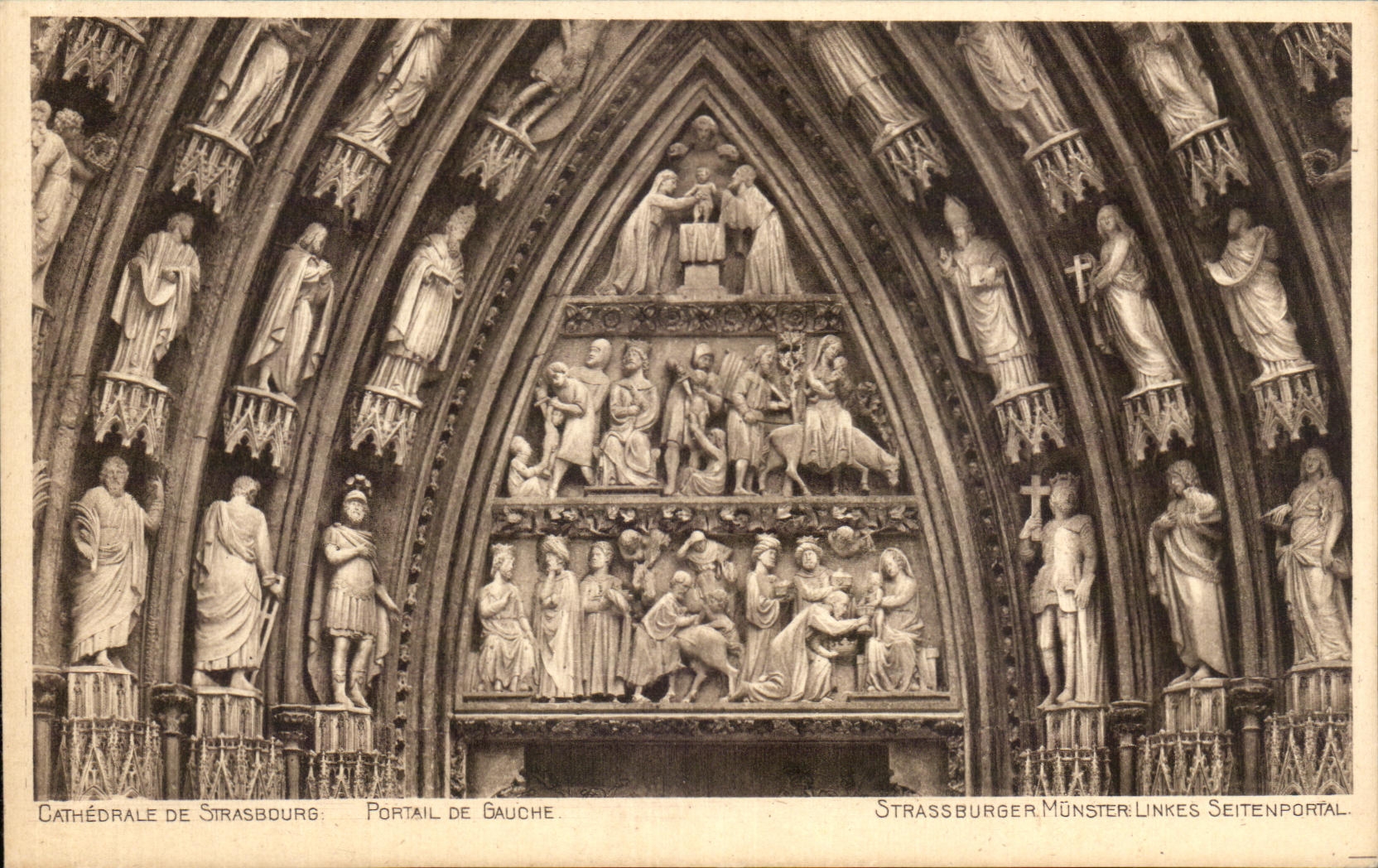 CPA Cahedrale De Strasbourg Portail De Gauche
