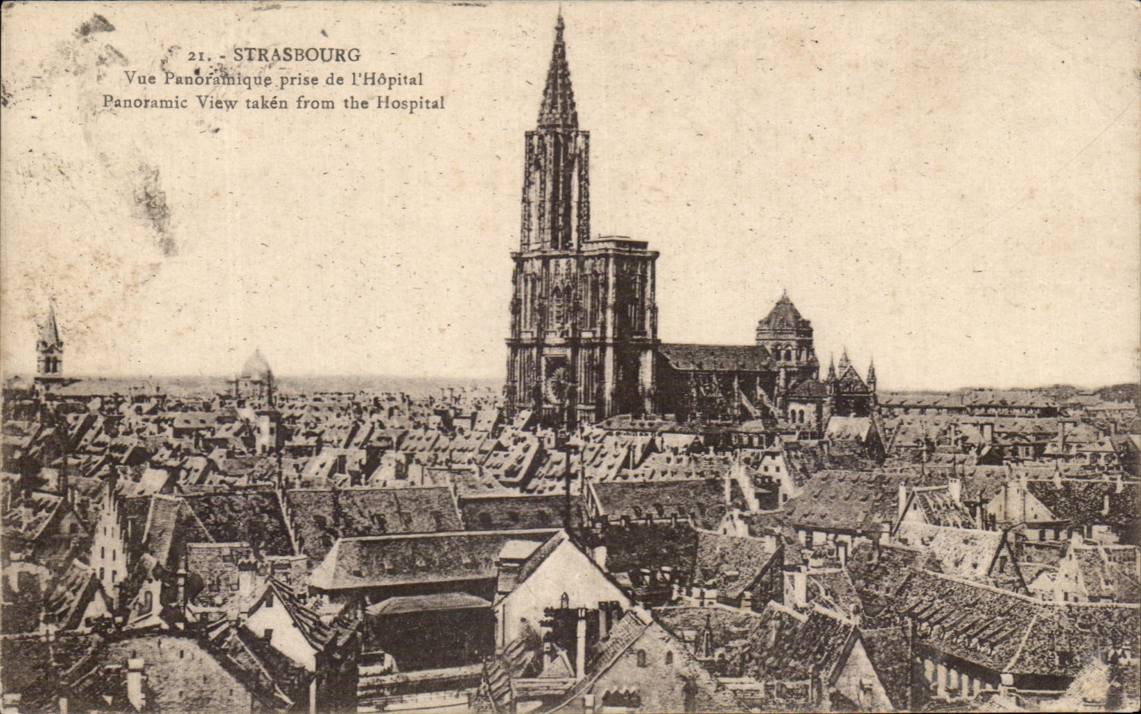 CPA Strasbourg Vue Panoramique prise de I'Hopital 
