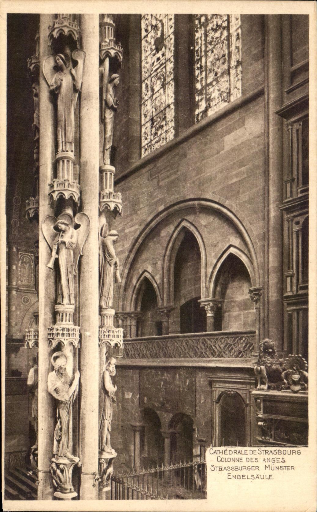 CPA Cathedrale De Strasbourg Colonne Des Anges 