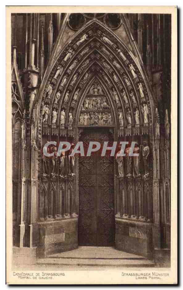 CPA Cathedrale De Strasbourg Portail De Gauche