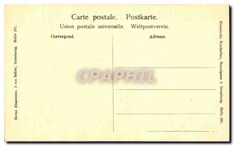 CPA Strasbourg Palais Des Roman — Verso