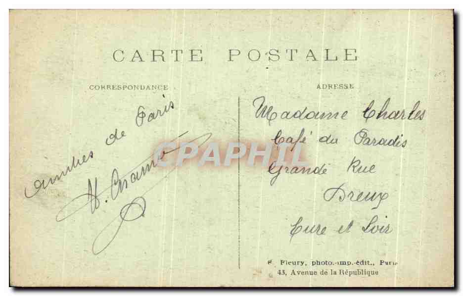 CPA Paris Villa Montmorency Rond Point de I'Avenue du Square — Rückseite