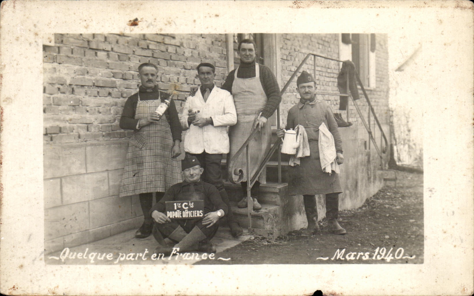 CARTE PHOTO Mars 1940 Quelque part en france Militaria 