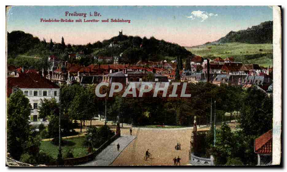 CPA Freiburg Friedichs Brucke Mit Loretto Und Schonberg