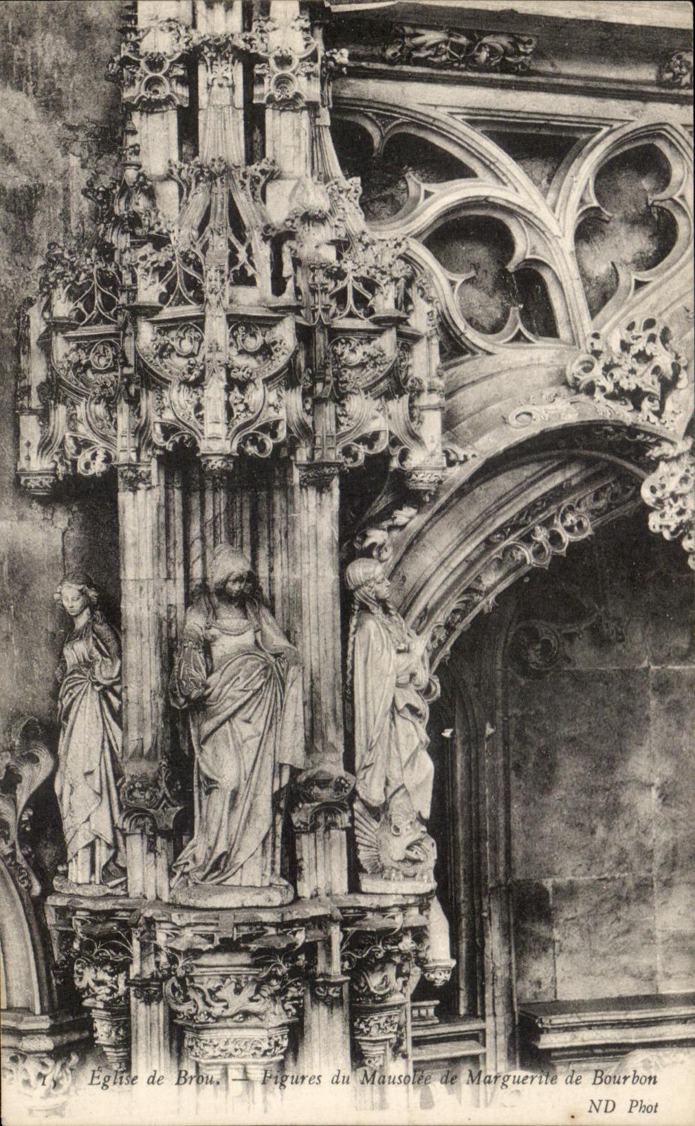 Église de Brou — Figures du Mausolée de Marguerite de Bourbon — ND Phot