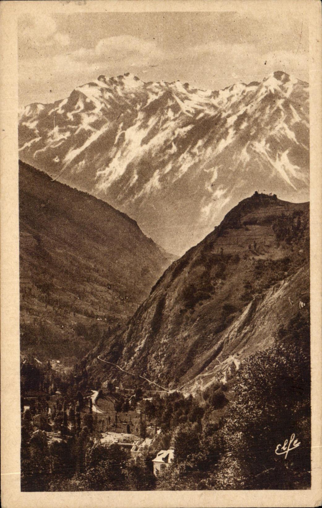 CPA Bareges La Route des Pyrenees Descente sur Luz et chapelle Saint Justin 