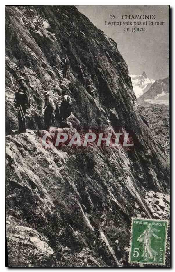 CPA Chamonix Le Mauvais Pas et la Mer de Glace Alpinisme 