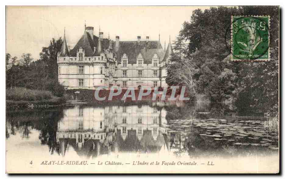 CPA Azay Le Rideau Le Chateau L'Indre et la Facade Orientale