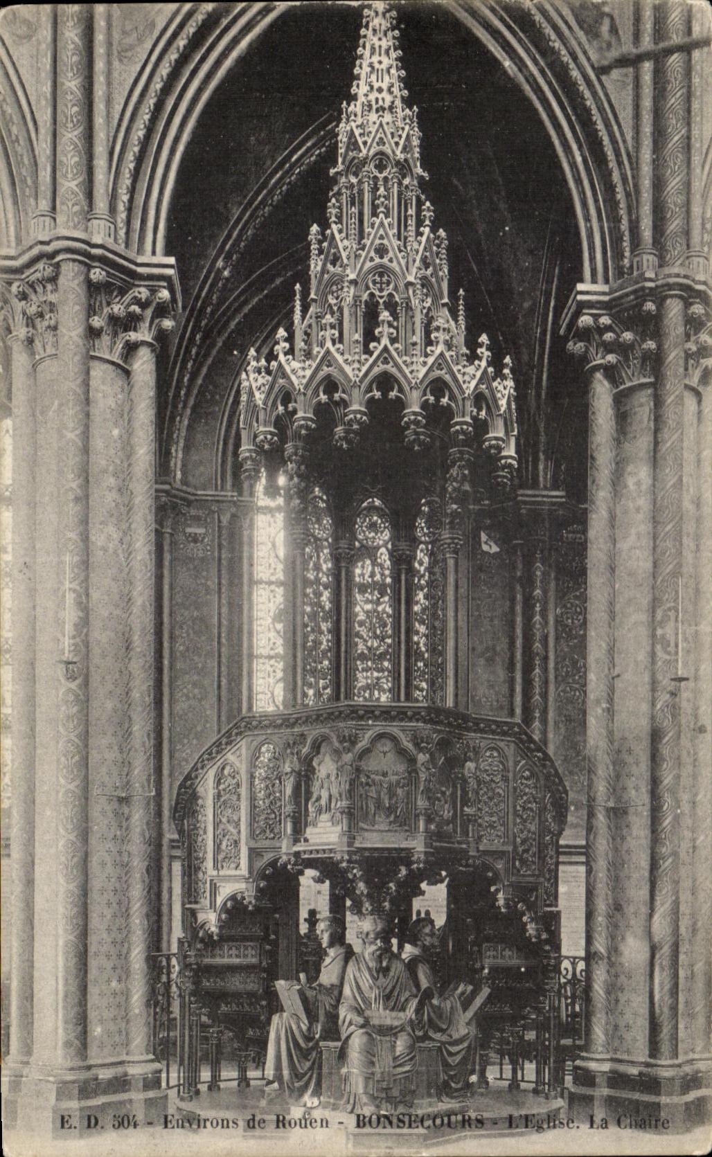 CPA De Rouen Bonsecouns L'Eglise La chaire 
