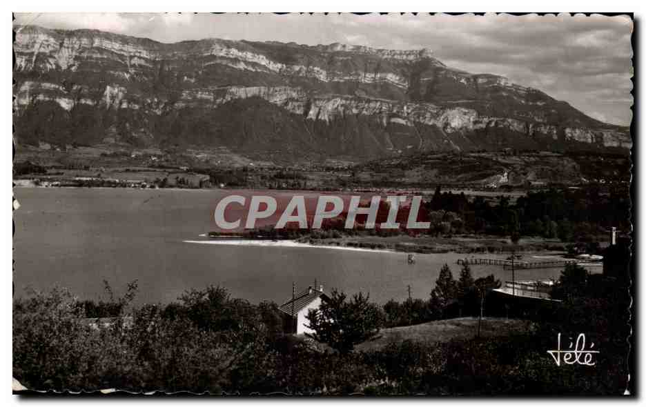 Bourget du Lac — La plage, au fond, le Nivolet — Éditions TÉLÉ - Impasse du Bât. Léon Blanc - Aix-les-Bains