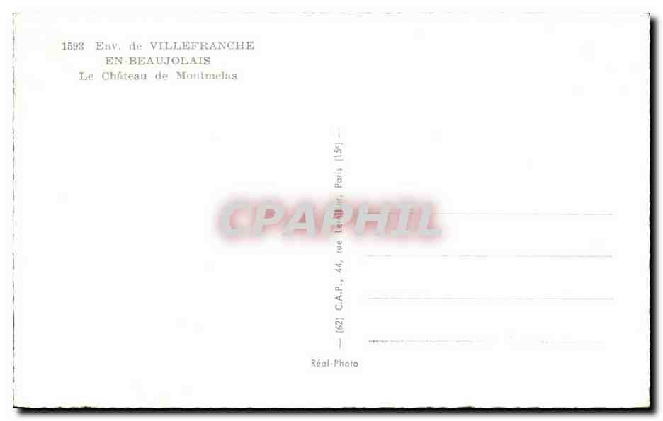 Château de Montmelas — Env. de Villefranche-en-Beaujolais — C.A.P. Paris — Verso