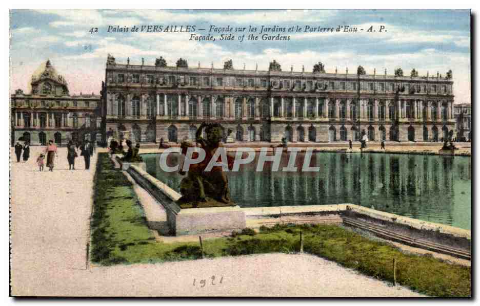 CPA Palais De Versailles Facade Sur Les Jardins Et Le Parterre d'Edu Facade Side Of The Gardens