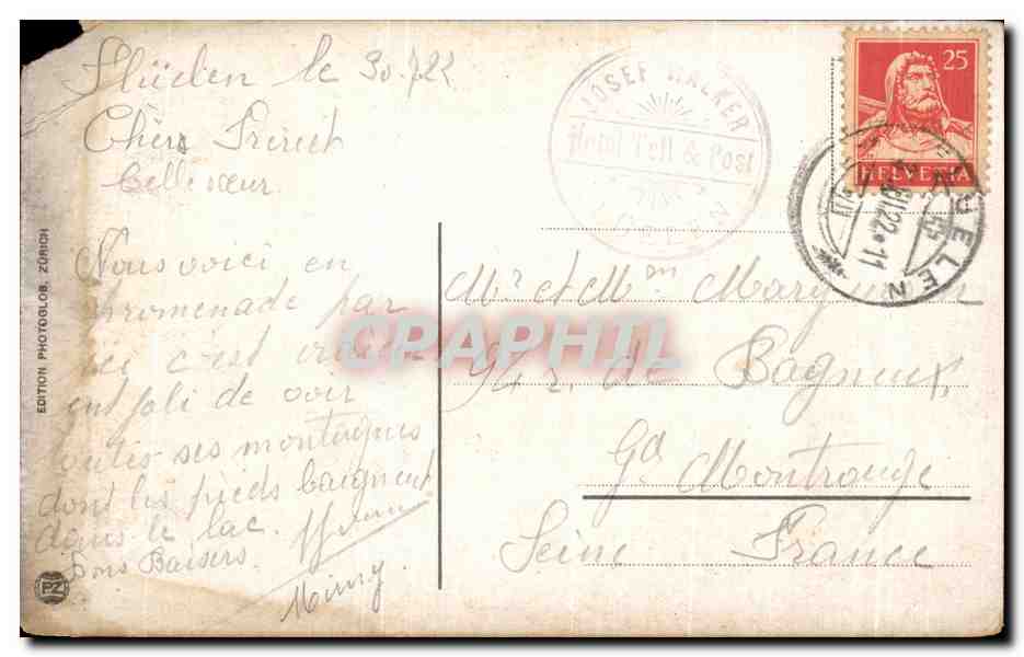 CPA Fluelen Mit Bristenstock Suisse — Achterkant