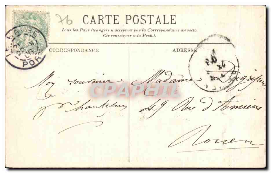 CPA Le Havre L'Hotel De Ville Et Le Jardin Public — Verso