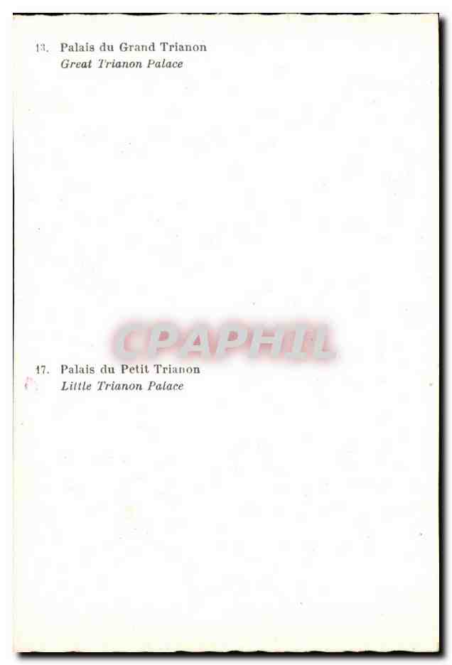 CPA Palais du Grand Trianon Versailles — Verso