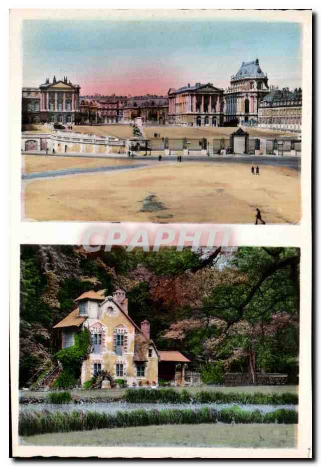 Palais de Versailles — Façade du Palais et Hameau de Trianon — Le Moulin — CPAPHIL