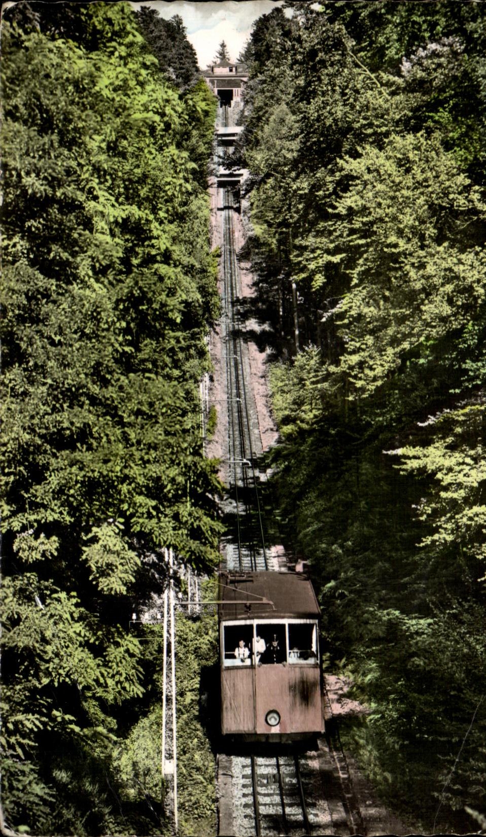 CPA Baden Baden Drahtseilbahn mit Station Merkur
