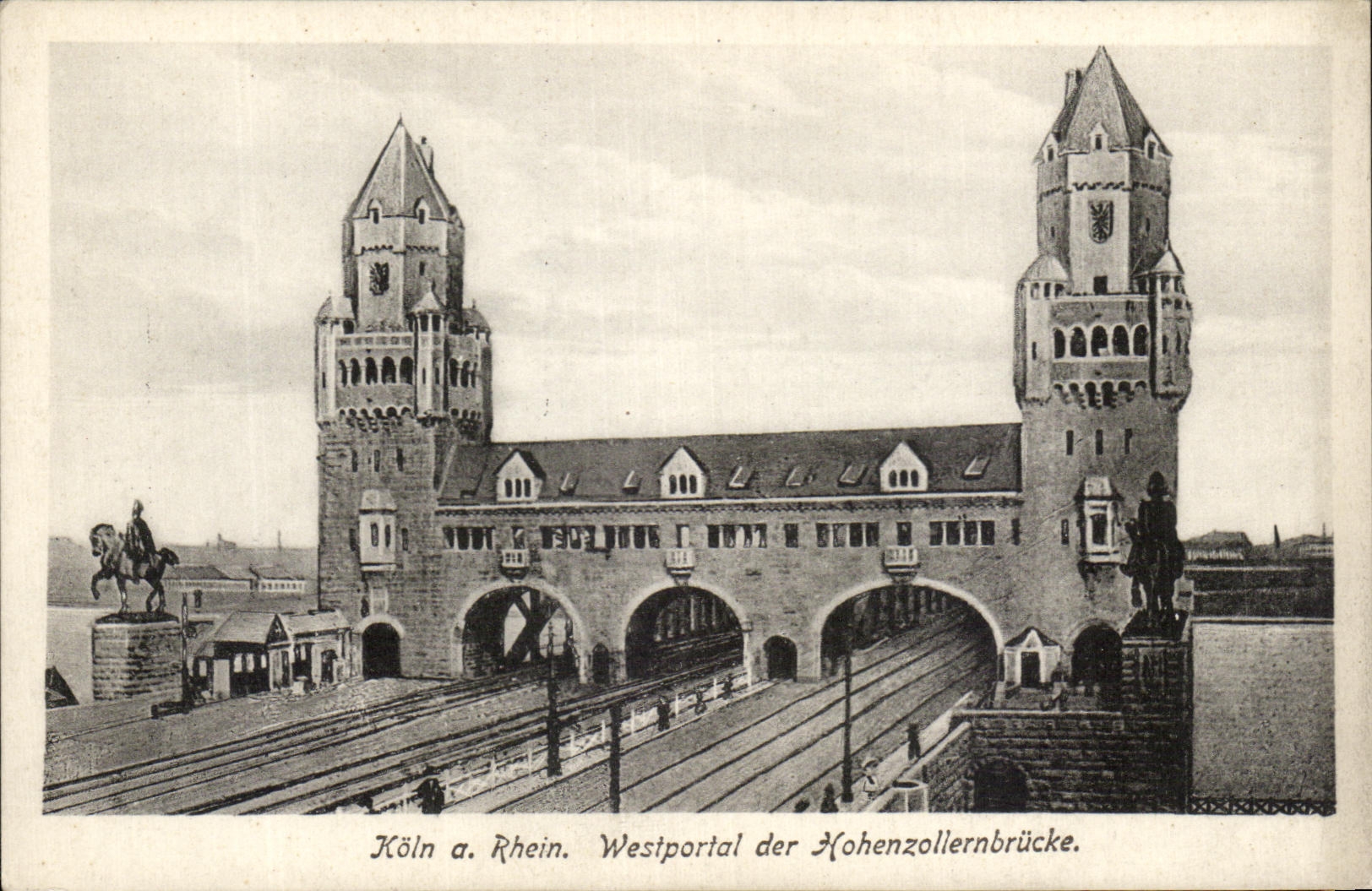 CPA Koln a Rhein Westportal der Hohenzollernbrucke