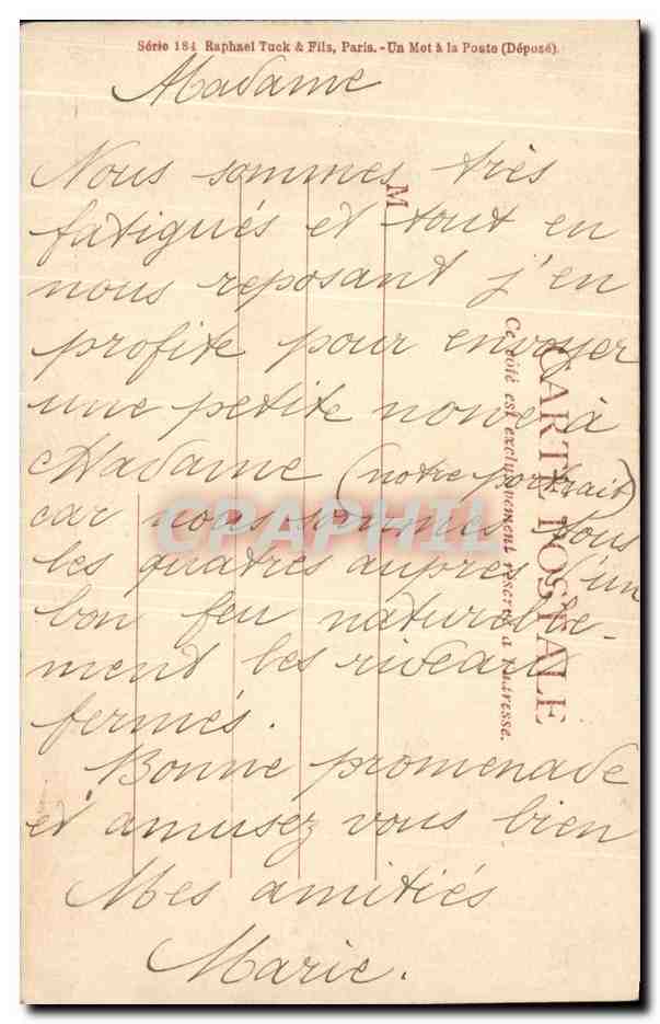 CPA Fantaisie Religieuse Femme  — Rückseite