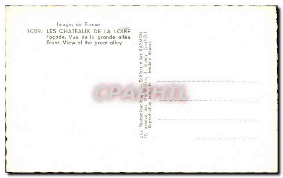 CPA Les Chateaux De La Loire Chambord — Rückseite