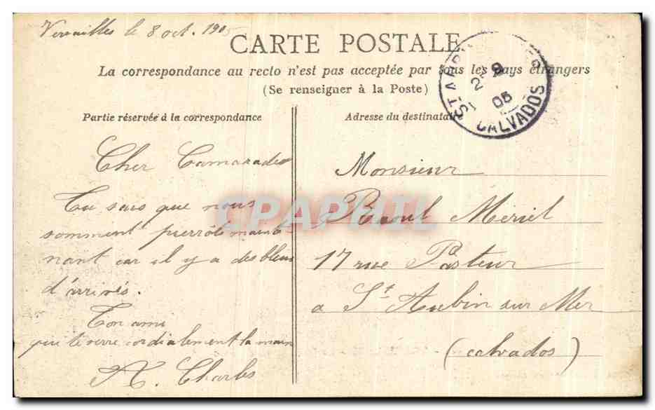 CPA Versailles Le Chateau Vu Du parc Neptune  — Verso