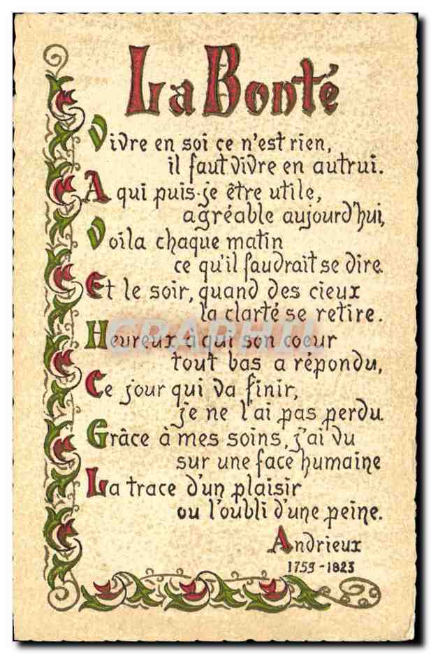 CPA La Bonte Fantaisie Andrieux Devise