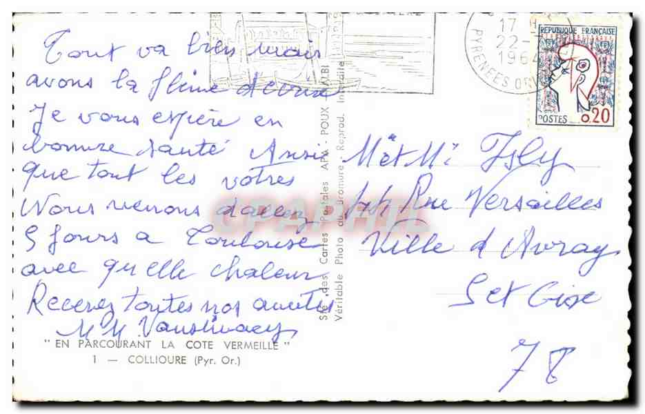 CPA Collioure En Parcourant La Cote Vermeille — Rückseite
