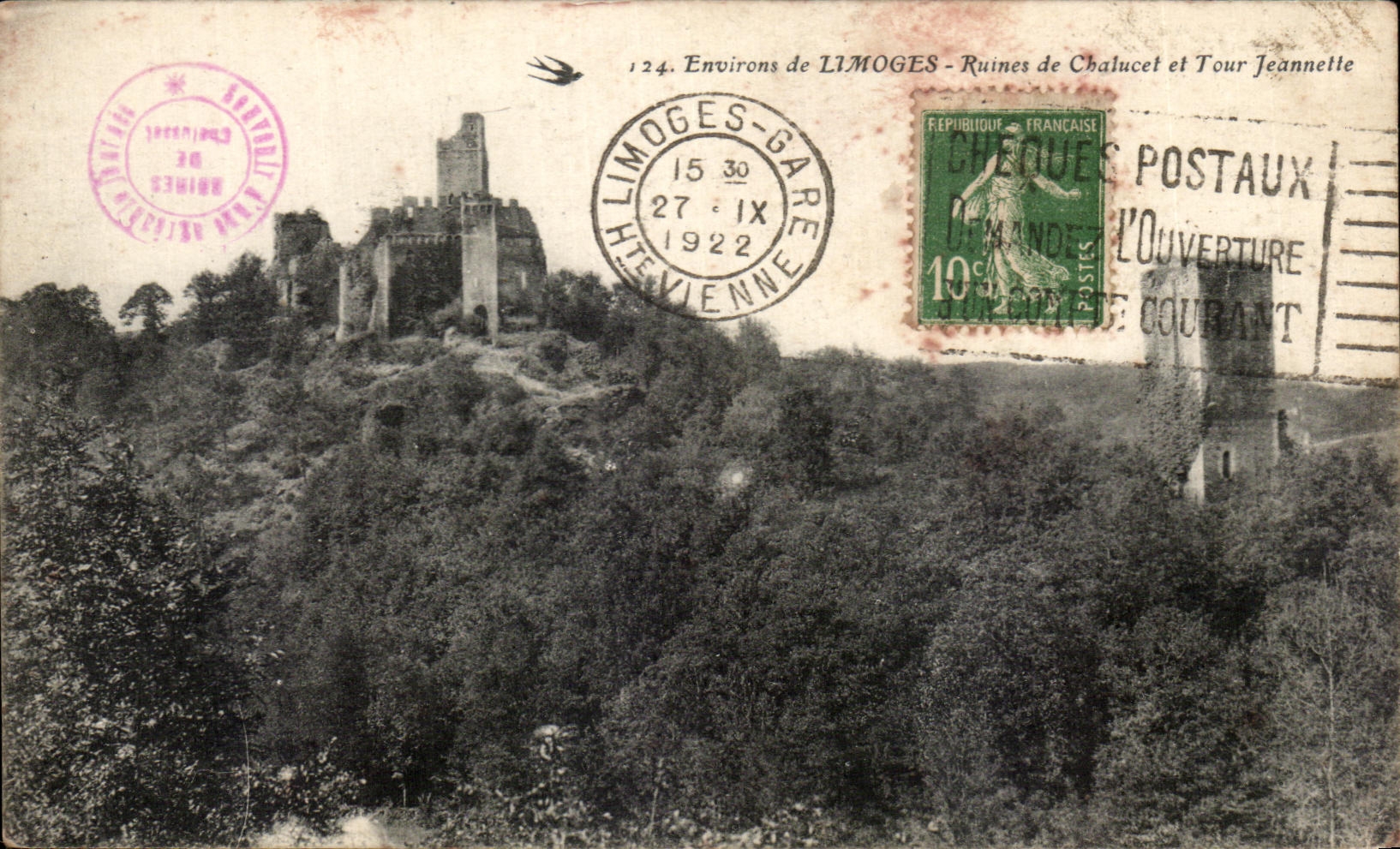 Environ de LIMOGES - Ruines de Chalucet et Tour Jeannette — Éditeur Cheques Postaux