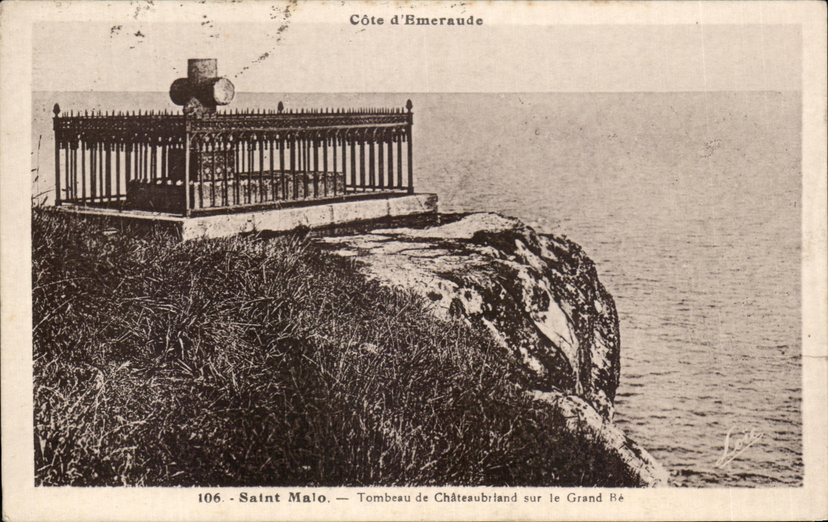 Saint Malo — Tumba de Châteaubriand sobre el Grand Bé — Côte d'Émeraude — n°106