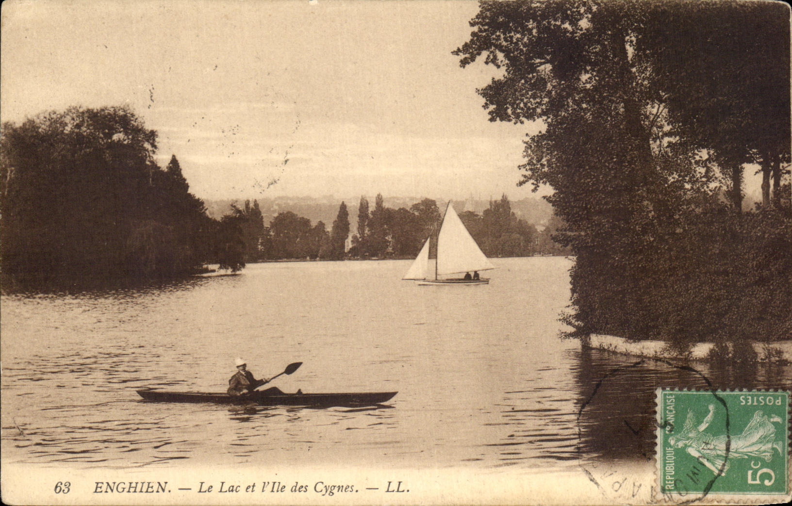 Enghien — Le Lac et l'Île des Cygnes — LL. — Série 63