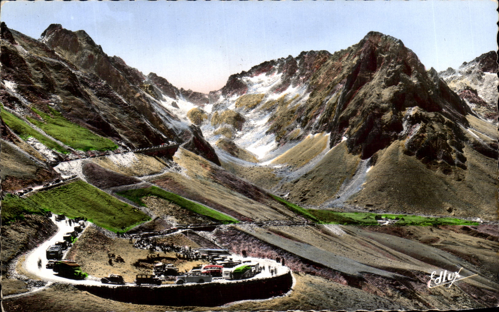 CPA Route du Tourmalet et Chaine des Pyrenees