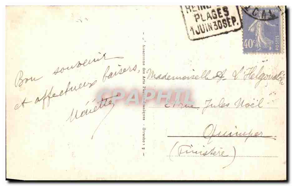Deauville - Flower Beach - The Garden of the Casino — anonymous publisher, no. 150 — Back