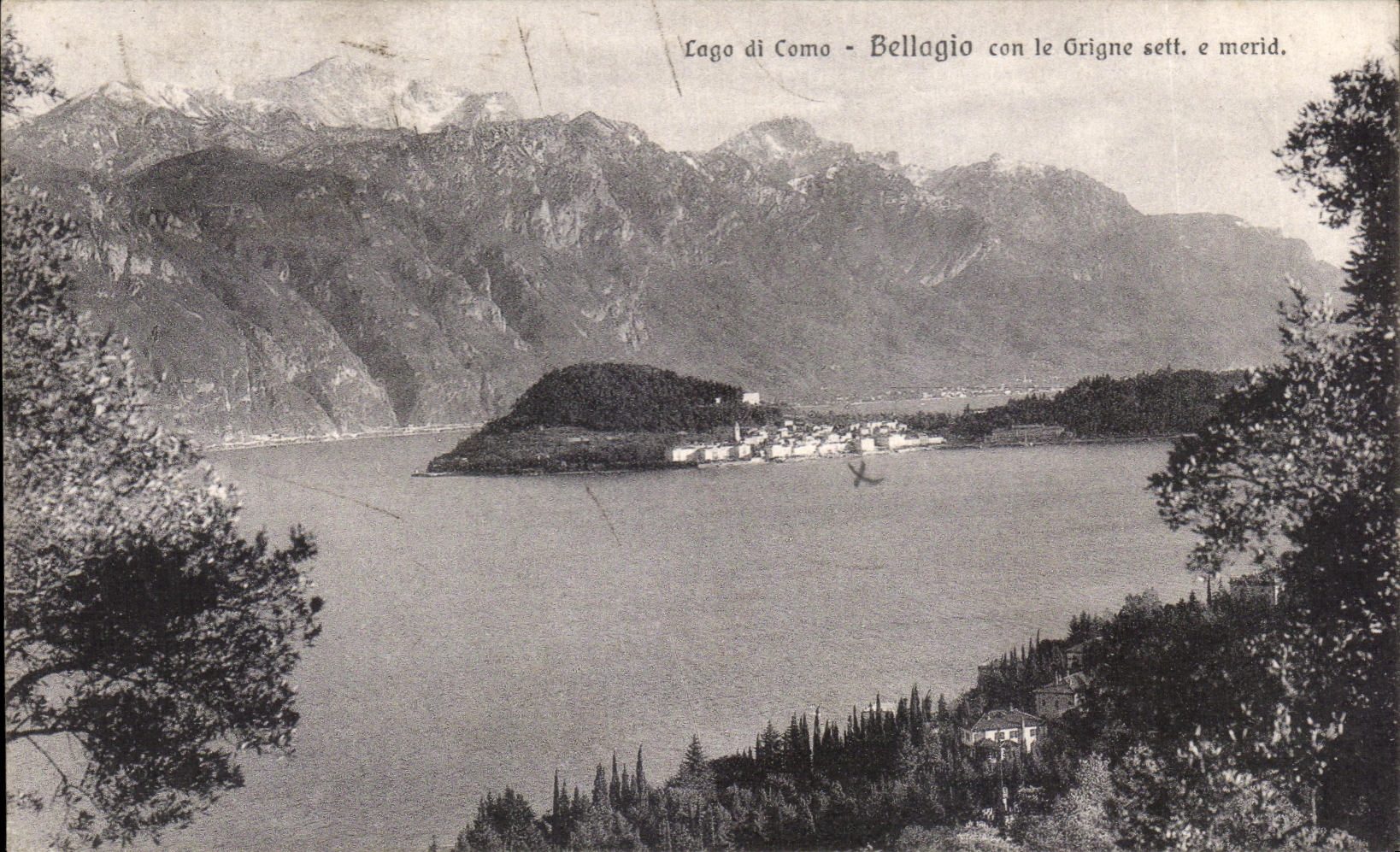 CPA Bellagio Con le Grigne Sett e Merid Lago di Como 