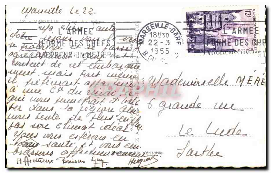 CPSM Marseille Bateaux le port — Verso