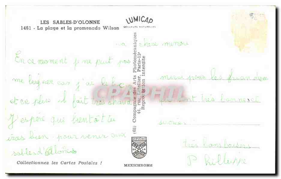 Les Sables-d'Olonne — La plage et la promenade Wilson — Lumicap — Verso