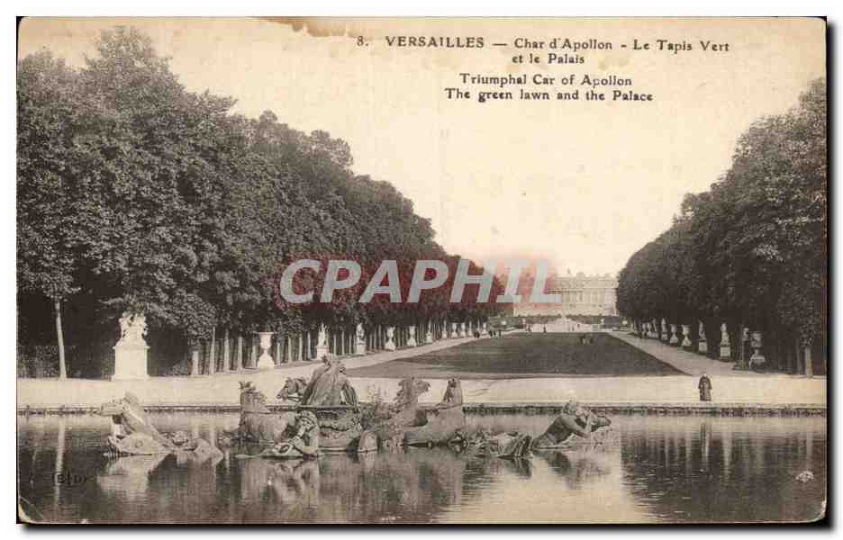 CPA Versailles Char d'Apollon Le Tapis Vert et le Palais 