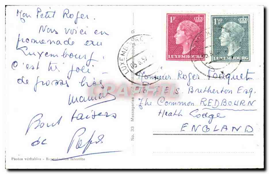 CPSM Luxembourg Pont Adolphe Faubourg du Grund Cathedrale Pfaffenthal — Verso
